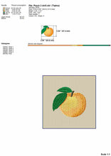 Load image into Gallery viewer, Peach embroidery design, fruits embroidery files, 9 sizes, colored fill stitch-Kraftygraphy
