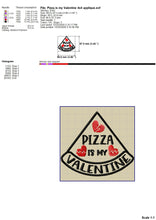 Load image into Gallery viewer, Pizza Is My Valentine Embroidery Designs, Funny Valentine&#39;s Day Machine Embroidery Sayings, Pizza Slice Embroidery Applique, Valentine Patches Pes Files, Single Awareness Day Embroidery Files,-Kraftygraphy
