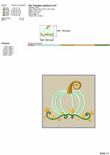 Load image into Gallery viewer, Swirl Pumpkin Embroidery Design, Pumpkin Applique Machine Embroidery, Cute Pumpkin Embroidery Pes,-Kraftygraphy
