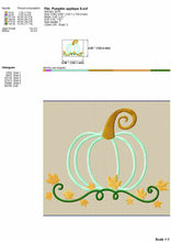 Load image into Gallery viewer, Swirl Pumpkin Embroidery Design, Pumpkin Applique Machine Embroidery, Cute Pumpkin Embroidery Pes,-Kraftygraphy
