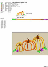 Load image into Gallery viewer, Pumpkin Trio Applique Design, Sketch Pumpkin Embroidery Design, Applique Pumpkin Embroidery Design, Fall Embroidery Designs, Thanksgiving Embroidery Designs-Kraftygraphy
