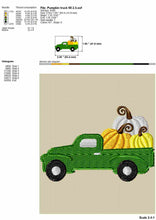 Load image into Gallery viewer, Mini Pumpkin Truck Embroidery Design, Pumkin Embroidery Design, Fall Embroidery Patterns, Thanksgiving Embroidery-Kraftygraphy
