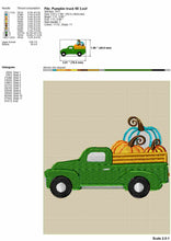 Load image into Gallery viewer, Mini Pumpkin Truck Embroidery Design, Pumkin Embroidery Design, Fall Embroidery Patterns, Thanksgiving Embroidery-Kraftygraphy
