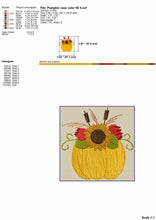 Load image into Gallery viewer, Mini Pumpkin Embroidery Design, Floral Pumpkin Embroidery Designs, Fall Embroidery Pes Files-Kraftygraphy

