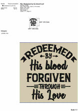 Load image into Gallery viewer, Redeemed Machine Embroidery Designs, Religious Embroidery Patterns, Church Embroidery Sayings, Bible Verses Pes Files, Easter Jef-Kraftygraphy
