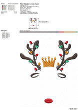 Load image into Gallery viewer, Cute Christmas reindeer with crown embroidery design for monogram embroidery projects for girls-Kraftygraphy
