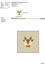 Load image into Gallery viewer, Reindeer Face Embroidery Designs, Cute Reindeer Embroidery Patterns, Christmas Embroidery Files, Kids Christmas Embroidery,-Kraftygraphy
