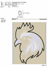 Load image into Gallery viewer, Rooster face embroidery designs-Kraftygraphy
