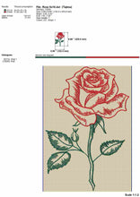 Load image into Gallery viewer, Rose Flower Embroidery Designs in Sketch Style for Machine Embroidery Projects-Kraftygraphy

