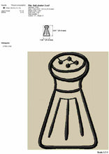 Load image into Gallery viewer, Salt shaker kitchen embroidery design outline-Kraftygraphy
