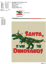Load image into Gallery viewer, Funny Christmas Machine Embroidery Designs for Kids Clothing, Cute Christmas Dinosaur Embroidery Patterns, Christmas Embroidery Files for Boys, Christmas Tree Dinosaur Embroidery Pes Files, Kids Embroidery Jef Files-Kraftygraphy
