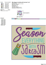 Load image into Gallery viewer, Sarcasm kitchen embroidery design ideas - season everything with sarcasm-Kraftygraphy
