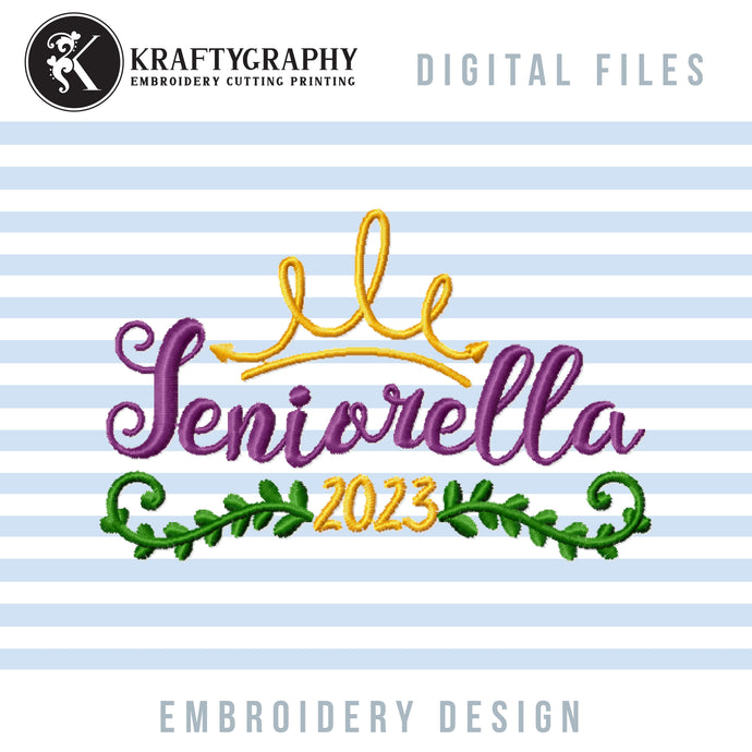 Senior 2023 Machine Embroidery Designs, Graduation Embroidery Sayings, Class of 2023 Embroidery Patterns, Senior Cap Pes Files, Stole vp3-Kraftygraphy