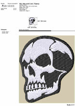 Load image into Gallery viewer, Skull embroidery design for machine-Kraftygraphy
