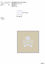 Load image into Gallery viewer, Bones and skull embroidery design for machine-Kraftygraphy
