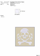 Load image into Gallery viewer, Bones and skull embroidery design for machine-Kraftygraphy
