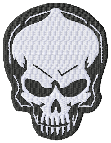 Aggressive skull machine embroidery designs for patches-Kraftygraphy