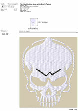 Load image into Gallery viewer, Aggressive skull machine embroidery designs for patches-Kraftygraphy
