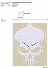 Load image into Gallery viewer, Aggressive skull machine embroidery designs for patches-Kraftygraphy
