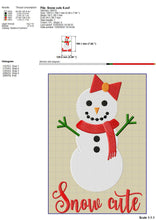Load image into Gallery viewer, Girl Snowman Embroidery Designs, Cute Christmas Embroidery Patterns, Snowman Embroidery Sayings for Kids FREE, Snow Cute Embroidry Files, Snowman With Bow Pes Files, Snowman Applique Jef Files-Kraftygraphy
