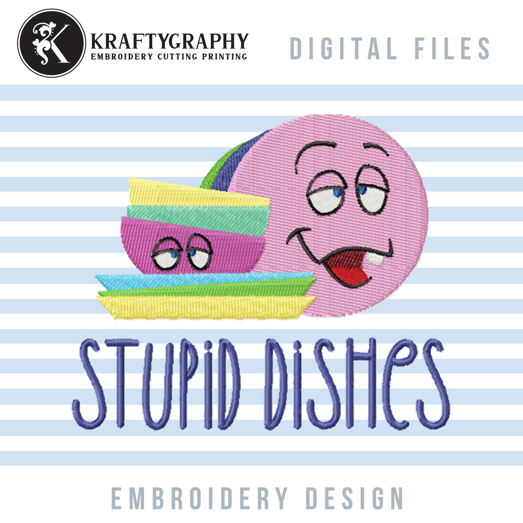 Funny kitchen embroidery designs for dish towels-Kraftygraphy