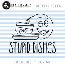 Load image into Gallery viewer, Funny kitchen embroidery designs for dish towels-Kraftygraphy
