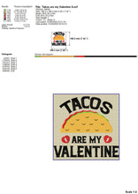Load image into Gallery viewer, Taco Machine Embroidery Designs, Taco Is My Valentine Embroidery Patterns for Embroidered Shirts, Anti Valentine Embroidery Sayings, Taco Applique, Funny Valentine&#39;s Day Pes Files,-Kraftygraphy
