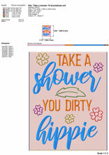 Load image into Gallery viewer, Bath Towel Machine Embroidery Designs, Bathroom Embroidery Patterns, Funny Bath Embroidery Sayings, Dirty Hippie Pes Files-Kraftygraphy
