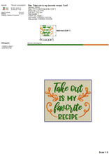 Load image into Gallery viewer, Funny kitchen banner embroidery design - Take out recipe-Kraftygraphy
