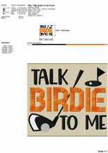Load image into Gallery viewer, Funny golf machine embroidery designs - Talk birdie to me-Kraftygraphy
