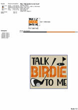 Load image into Gallery viewer, Funny golf machine embroidery designs - Talk birdie to me-Kraftygraphy
