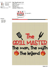 Load image into Gallery viewer, Bbq machine embroidery patterns - grill master embroidery sayings for aprons-Kraftygraphy
