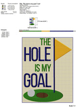 Load image into Gallery viewer, Funny golf embroidery design - The hole is my goal-Kraftygraphy
