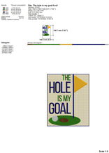 Load image into Gallery viewer, Funny golf embroidery design - The hole is my goal-Kraftygraphy
