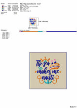 Load image into Gallery viewer, Hilarious Cruise Sayings Machine Embroidery Designs, the Sea Makes Me Nauti-Kraftygraphy
