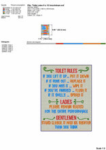 Load image into Gallery viewer, Toilet Rules Machine Embroidery Designs, Funny Bathroom Embroidery Patterns, Half Bath Embroidery Sayings, Hilarious Hand Towels Pes Files-Kraftygraphy
