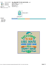 Load image into Gallery viewer, Welcome to Our Lake House Machine Embroidery Designs, Mountain Lake Embroidery Designs, Camping Embroidery Patterns, Embroidery on Sweatshirt, Lake Pillow Covers Embroidery,-Kraftygraphy
