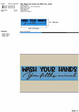 Load image into Gallery viewer, Wash Your Hands Machine Embroidery Designs, Filthy Animal Embroidery Patterns, Funny Bathroom Embroidery Sayings, Hilarious Half Bath Pes Files, Toilet Jef Files-Kraftygraphy
