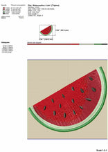 Load image into Gallery viewer, Watermelon slice embroidery designs for machine, instant digital download, 6 sizes, colored fill stitch-Kraftygraphy
