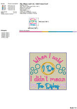 Load image into Gallery viewer, Funny kitchen embroidery design for wife - I didn t say the dishes-Kraftygraphy
