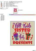 Load image into Gallery viewer, Christmas Siblings Embroidery Patterns, Sister and Brother Embroidery Designs, Christmas Embroidery Sayings, Presents Embroidery Files, Pajamas Pes Files-Kraftygraphy
