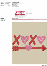 Load image into Gallery viewer, XOXO Embroidery Design for Valentine Machine Embroidery Projects for Kids and Couples-Kraftygraphy

