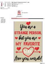 Load image into Gallery viewer, Cute Couple Funny Valentine Embroidery Designs, Couple Shirt Embroidery Sayings, Valentine Embroidery Patterns for Him and Her, Pillow Cover Embroidery, Kitchen Towels Embroidery,-Kraftygraphy
