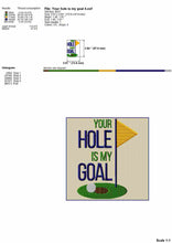 Load image into Gallery viewer, Adult rude golf embroidery designs - Your hole is my goal-Kraftygraphy
