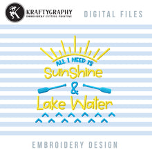 Load image into Gallery viewer, Lake House Machine Embroidery Sayings, Lake Embroidery Designs, Lake Camping Embroidery Patterns, Sunshine and Lake Pes Files, Can Coolers Embroidery, Kitchen Towels Embroidery, Placemats Embroidery-Kraftygraphy
