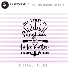 Load image into Gallery viewer, Sunshine and Lake Water SVG, Lake Clipart Images, Lake PNG Image, Lake House Vector, Lake House Sign Sayings, Fishing Shirt SVG, Camping Sayings SVG, Mountain Family Vacation SVG, Summer Quotes SVG, Beach Towel SVG,Swimsuit SVG,-Kraftygraphy
