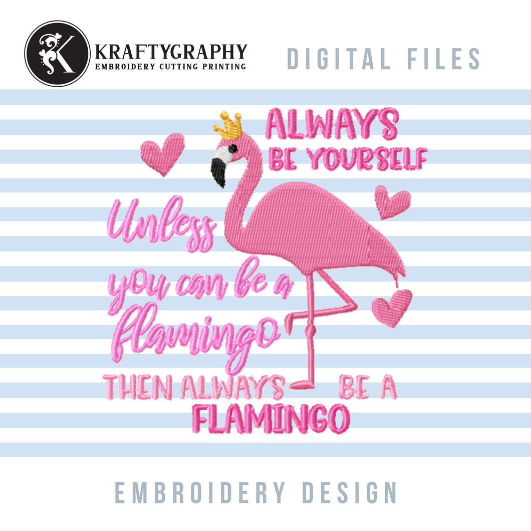 Flamingo Bird Machine Embroidery Patterns, Pink Flamingo Embroidery Designs, Tropical Pes Files, Summer Embroidery Applique Jef Embroidery-Kraftygraphy