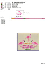 Load image into Gallery viewer, Funny Flamingo Machine Embroidery Designs for Shirts, Summer Embroidery Sayings for Friends, Girls Embroidery Patterns, Tropical Pes Files-Kraftygraphy
