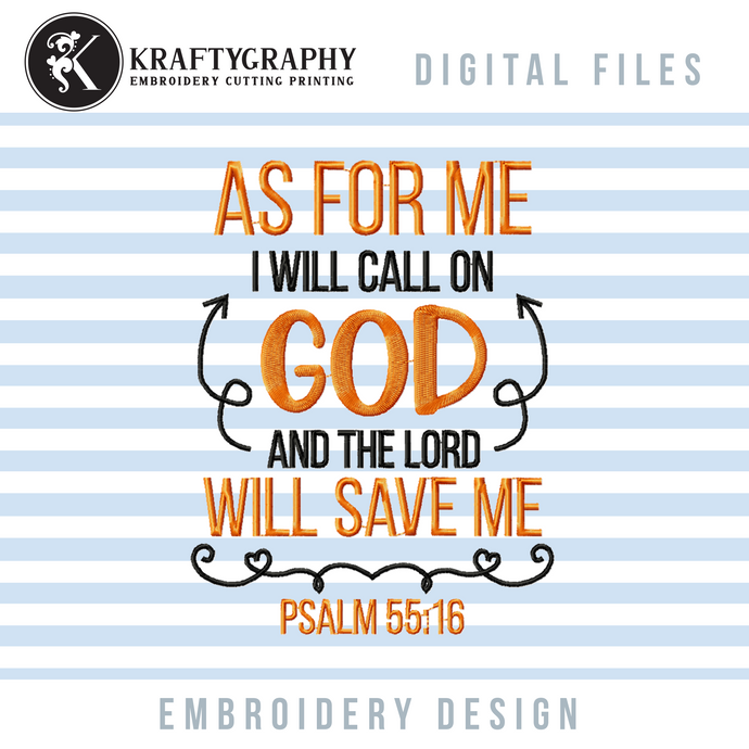 Religious Machine Embroidery Designs, Psalms Embroidery Patterns, the Lord Will Save Me Pes-Kraftygraphy
