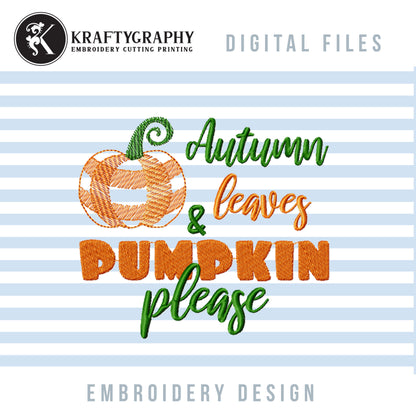 Halloween Embroidery Designs Bundle – Fall Machine Embroidery Patterns with Pumpkin Sayings-Kraftygraphy
